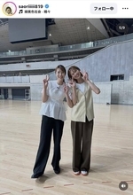 木村沙織さんが狩野舞子さんとの美女２ショット披露！トス上げている姿も「美女アスリート」「やっぱ上手い」