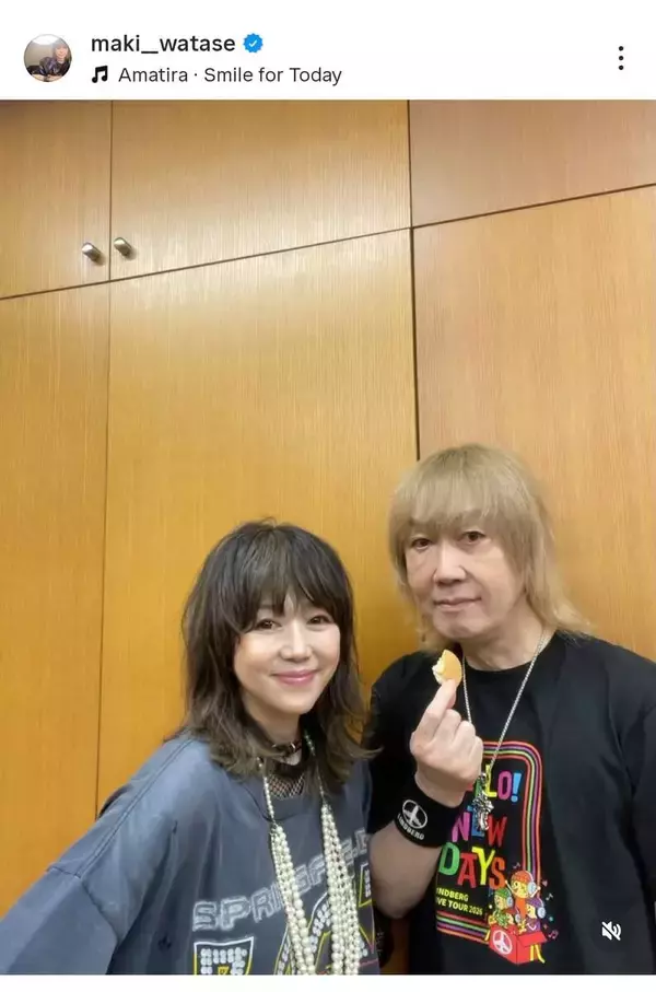 “奇跡の５０代”人気ボーカルの夫婦ショット！「いい感じ」元アイドル→バンドでヒット連発の渡瀬マキ