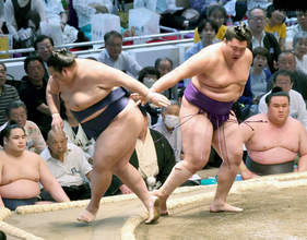 大青山が一意との新入幕対決を制す　白星発進も「何とか勝った。前に出る相撲を目指していきたい」