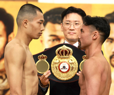 【ボクシング】増田陸「明日は世界チャンピオンになります」　比嘉大吾と１２秒フェースオフ「いい目をしていた」…２０日ＷＢＡバンタム級王座決定戦
