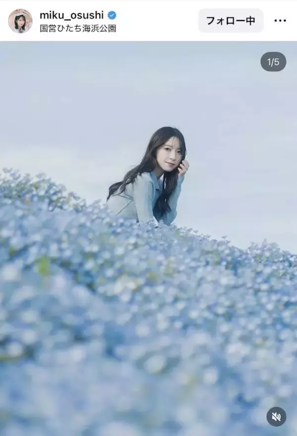 日向坂４６・金村美玖がネモフィラの海に同化する美しさ「次行くときはネモフィラソフトを食べたいな」