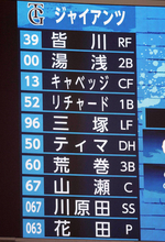 【巨人】キャベッジ、リチャード、三塚琉生のクリーンアップ　先発は３勝、防御率１・４４の育成・花田侑樹…２軍・中日戦