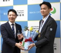 【春高バレー】日本一・東山の中西煌生主将が故郷の磐田市役所訪問…全国で準優勝５回「高校最後の大会でやっと」