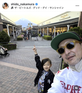 ワイルドに変ぼうした中村獅童、ほほえましい親子ショット！８歳長男と「素晴らしい思い出がまた一つ」