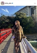 沖田愛加アナ、脚スラリ際立つ冬コーデ！「めっちゃ可愛い」「オシャレ～！」