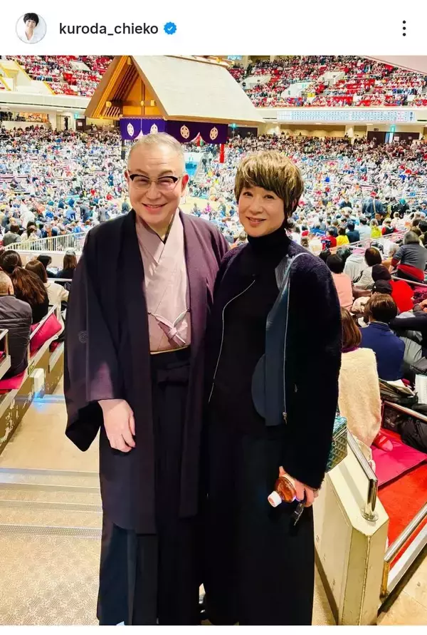 大相撲初場所「バッチリ映ってた」カリスマモデルに仰天！「綺麗な方だなぁ」砂かぶりで観戦の黒田知永子