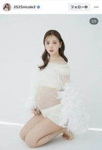 第１子妊娠中の藤田ニコル、マタニティーフォトが美しい！「天使です」「可愛すぎる」「神秘的」と絶賛