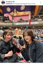 売れっ子俳優の妻　初場所千秋楽を生観戦！タレント仲間と「感動した」…白洲迅と結婚した竹内渉