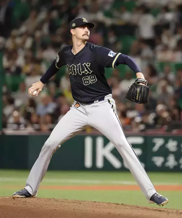 【オリックス】２１３センチ右腕ジェリーが６回２安打無失点、８奪三振で降板…３勝目の権利を手にする