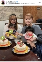 中川翔子、思い出の店で双子の誕生日会！「わたしが０歳から家族で通っている」…幼少期ショットも公開