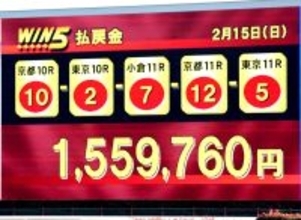 ５億超えキャリーオーバー発生のＷＩＮ５の売り上げが過去最高　これまでの記録を１０億円超更新