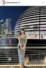 気象予報士が「寒そうな服でごめんね笑」ワンピ姿が「めっちゃ綺麗」穂川果音にくぎ付け