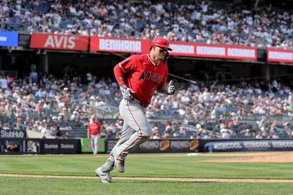 トラウトが“史上初”のヤンキースタジアム４戦連発　ジャッジの４発上回る４戦５発　世界最高の打ち合い「本当に楽しかった」