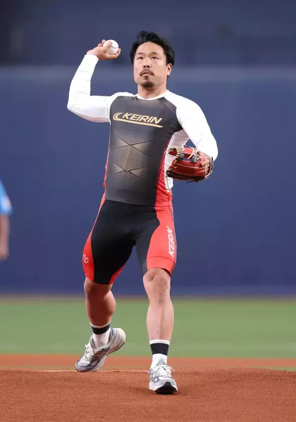 【オリックス】競輪の古性優作が３度目の始球式でもストライク投球！「ヤバいところに飛んでいったな、と思ったんですけど…」京セラＤでは２年連続の大役