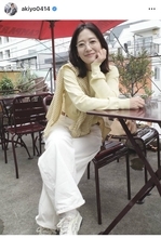 ２児の母・元ＴＢＳ吉田明世アナ、長男撮影の私服ショット公開「ママ可愛い〜」「いい笑顔　ほんと楽しそう」