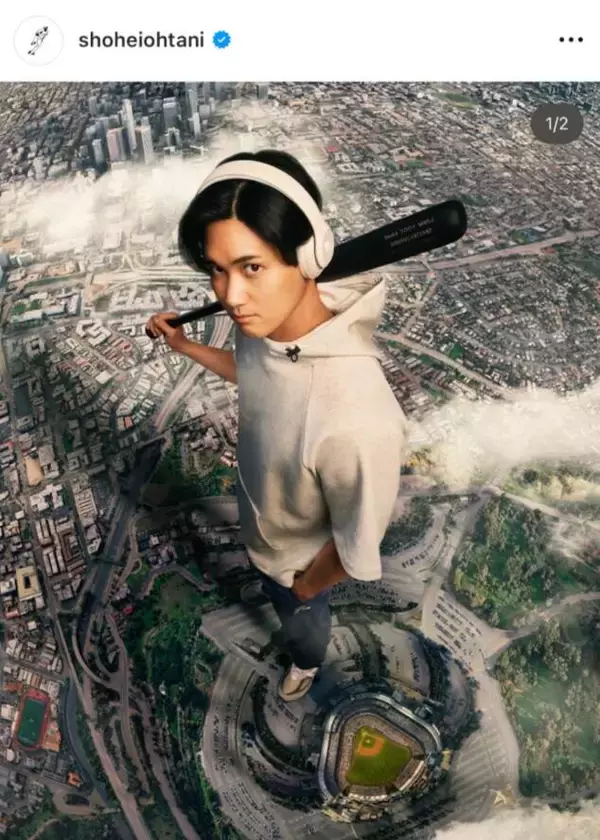 ＬＡの象徴　“超巨大”な大谷翔平がドジャースタジアムに降臨「Ｏｕｒ　ｃｉｔｙ」…「Ｂｅａｔｓ」新キービジュアルを公開