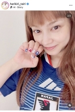 平愛梨「ママの手にＰＡＰＡがいる」夫・長友佑都が描かれたネイルアートが「愛が伝わってくる」と話題！