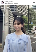 「アナウンサーかと」カジサックの長女・梶原叶渚、清楚なワンピ姿に「ほんとに美人さん」「天使がいる」