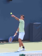 錦織圭　試合前の練習も順調　サーブとリターンを確認　１回戦は世界２７０位の商竣程　日本時間２８日午前６時以降の開始