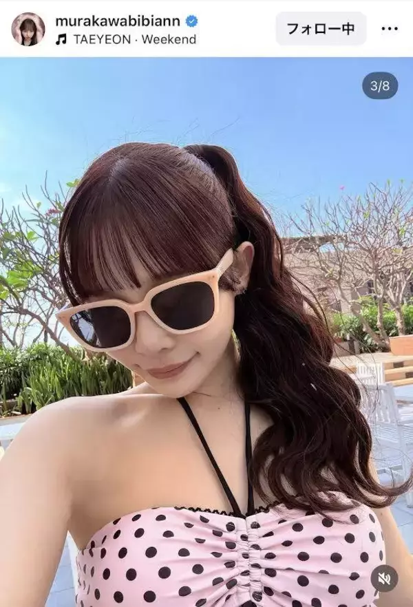 ＣＡＮＤＹ　ＴＵＮＥ・村川緋杏、プールで全開スタイル！「びびあん優勝ちゅーん」「よりいっそう可愛くなった」