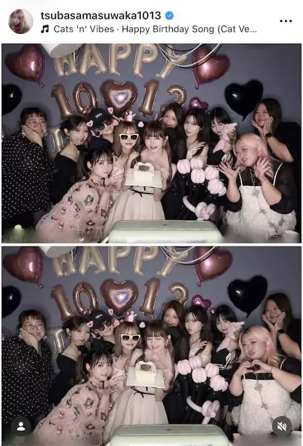 ４１歳になった益若つばさ「ドレスコードはピンクと黒！」誕生日会の思い出ショット披露「２日前に言われたのに…」