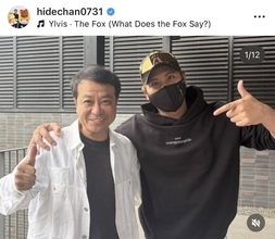 中山秀征、新庄監督とビッグな２ショット！ファーストピッチ務め「素晴らしい投球」「ナイスボール」「秀ちゃんうらやましい」