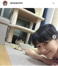 “奇跡の５４歳”吉本新喜劇・高橋靖子、愛猫と２ショット「若々しくてお美しい」「かわいすぎる」
