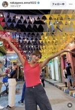 中川安奈アナ、コロンビアで日焼けが目立つピンクノースリニット姿に「素の安奈さん」「相変わらず最高！」の声！