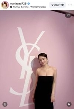 谷まりあ、胸元あらわ！ノンショルダーのドレス姿にくぎづけ「イヤ、、女神や」「超可愛すぎ」「美人さん」