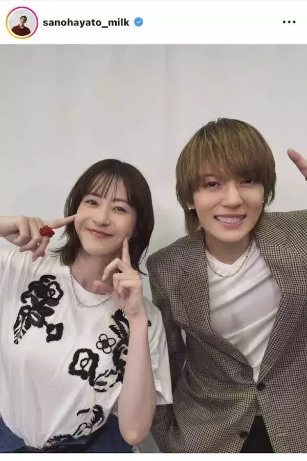 Ｍ！ＬＫ・佐野勇斗「期待以上に相性ぴったり」共演女優と２ショ！「本当の姉弟みたい」「素敵な２人ー」「にっこにこ笑顔」