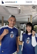 キー局退社から７年…竹内由恵アナ、沖縄でサッカー元日本代表とユニ２ショに反響！「懐かしい～」「スポーツ担当」