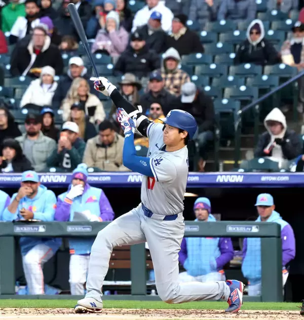 大谷翔平　５打席目は右直　菅野智之から２安打後は３打席凡退…極寒デンバーで連続試合出塁記録を「４９」に更新