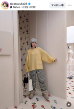 ＦＲＵＩＴＳ　ＺＩＰＰＥＲ・鎮西寿々歌、ニット帽×メガネの甘さ増しコーデが「かわいい！」「似合ってるぅ」