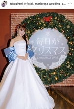 ももクロ・高城れに、大きなリボンがステキなドレス姿を披露「めっちゃ美しい…」の声