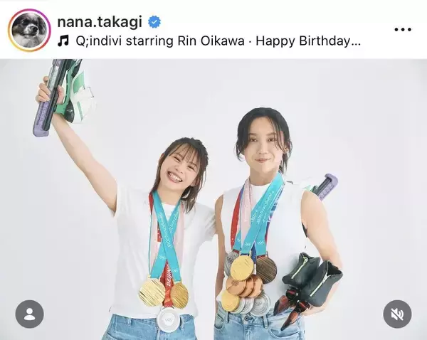 高木菜那さん「メダルの数やばい」姉妹ショット！妹・美帆さんの大量メダルに騒然「首大丈夫？」「やっぱり凄い」