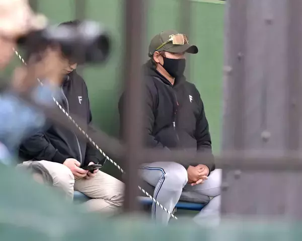 【日本ハム】スタンドに新庄監督！　２軍紅白戦バックネット裏から熱視線、カメラ向けるファンも…国頭キャンプ