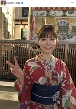 「天女降臨」谷尻萌アナ、赤の浴衣姿で地元・京都の祭りへ「かわいい」「メロメロです」