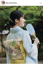 福本莉子、爽やかな浴衣ショット！ほほ笑む横顔に「キュン」「大ニヤケ」「夏らしくてとても素敵」