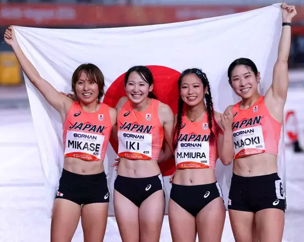 【陸上】女子４００メートルリレー、日本が涙の銅メダル　１２年ぶりメダルを獲得を喜び合う…アジア大会