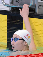 池江璃花子、５０Ｍ自由形を「バタフライ」で泳ぐ　国内トップレベルのレース、２位で予選通過