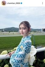 夏の競馬場に高身長美女が降臨！身長１７６センチの華やか浴衣姿が「綺麗すぎ」「めっちゃ可愛い」と反響…ゆうちゃみが公開