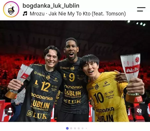 【バレー】ルブリン・高橋藍がポーランドで自身初タイトル！　ザビエルチェに３―０　第１セットは３４―３２の激闘…スーパー杯