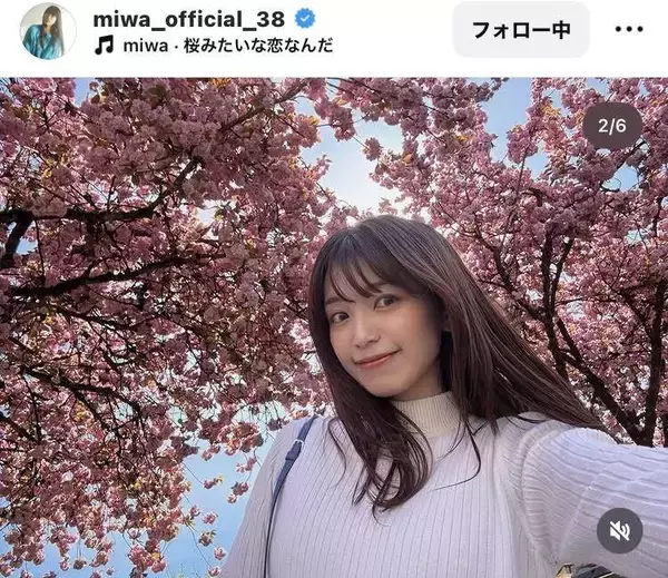 ３５歳・ｍｉｗａの最新”カワイさ満開”八重桜ショットにくぎ付け！「元気そうでなにより」「より一層綺麗」