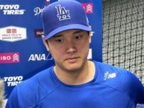 大谷翔平「クラビーの人に借りたので汚さないように」　前日ブルペンではペンをくわえてフォーム確認　連続無失点止まるも快投