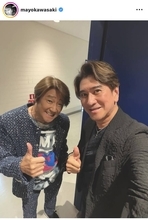 川﨑麻世、近藤真彦のバースデーライブに参戦！中村繫之も交えた３ショットに反響「最強にイケメンメンズ」「素敵な関係」