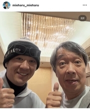 下咽頭がんステージ４から復帰の見栄晴、ロッテ・西岡剛コーチ＆ポランコに遭遇！神対応に「惚れてまうやろー」