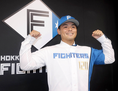 【日本ハム】日渡騰輝「強く振れるところが売り」中日から育成同士のトレード、新庄監督からＤＭ「ファイターズの力に」…千葉・鎌ケ谷で入団会見
