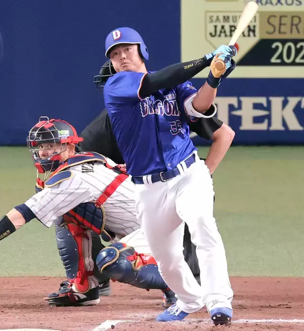 【中日】４番・細川成也が６回に曽谷から２点二塁打　反撃ののろしあげる