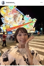 美人気象予報士、念願のねぶた祭りへ！満面笑顔ショットにくぎ付け「反則級の可愛さ」「いい女だわぁ」今井春花