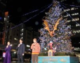 松井玲奈「家の冷蔵庫にバタービールをストックしてる」　平岡祐太＆関町知弘とハリポタツリー点灯式
